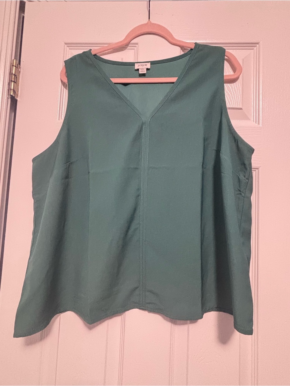 J. Crew Sleeveless V-Neck Camisole in Teal Green